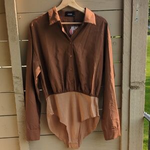 Cider Brown Casual Button Down Shirt